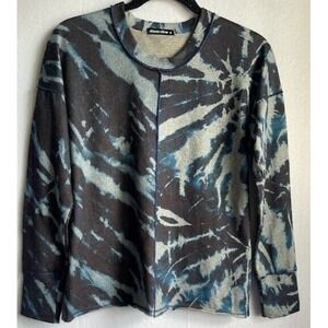 David Cline Women Sweater Small Multicolor Classic Print Lightweight Crew Neck